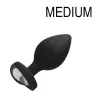 Ouch! Plug Bijou Anal Silicone Heart Noir 7 x 3.5 cm